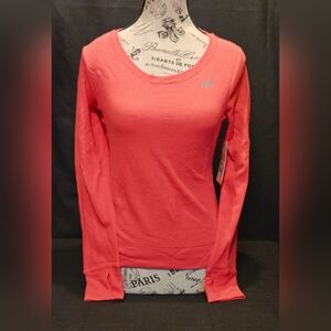 NWT Marika Pink Waffle-Knit Long-Sleeve Top Girls Medium 10/12